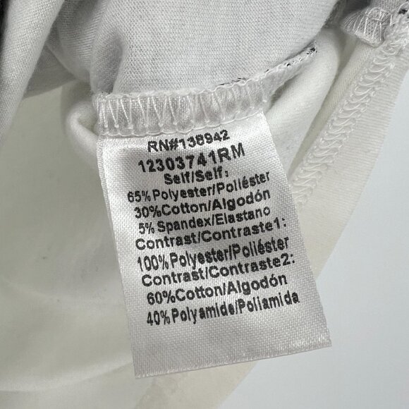 On 12th Black White Lace Front T-Shirt Women's Large - Picture 3 of 4